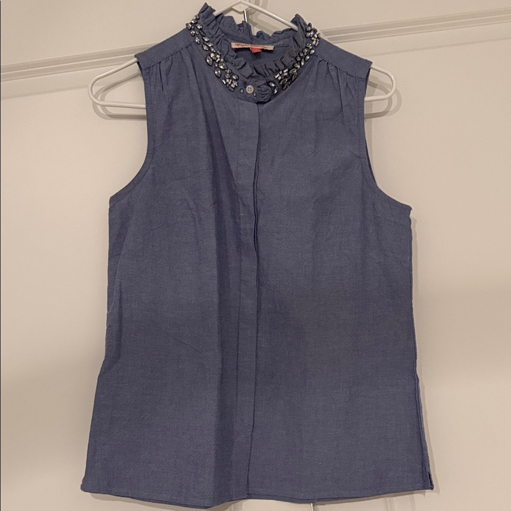 NWOT English Laundry Sleeveless Top with Embellished Collar